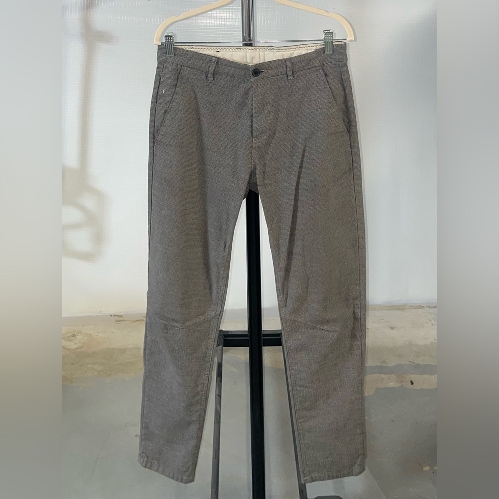 Zara Man Brown Soft Plaid Trousers